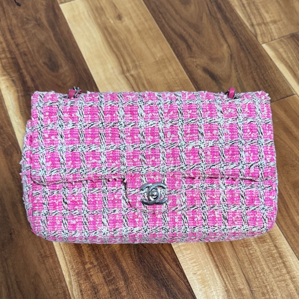 CHANEL Medium Classic Double Flap Tweed Bag